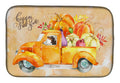 Fall Harvest Dachshund Dish Drying Mat Absorbent Dish Drying Mat Pad for Kitchen Counter Dish Drainer Mat for Countertop, 14 x 21", Multicolor