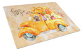 Fall Harvest Brown Cockapoo Cutting Board Tempered Glass Kitchen Cutting Surface, Heat Resistant Chopping, Non-Slip Feet, Food Prep & Serving