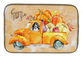 Fall Harvest Black Parti Cocker Spaniel Dish Drying Mat Absorbent Dish Drying Mat Pad for Kitchen Counter Dish Drainer Mat for Countertop, 14 x 21", Multicolor