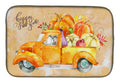 Fall Harvest Italian Greyhound Dish Drying Mat Absorbent Dish Drying Mat Pad for Kitchen Counter Dish Drainer Mat for Countertop, 14 x 21", Multicolor