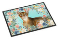 Abyssinian Spring Flowers Doormat Indoor Outdoor 24H X 36W Front Door Mat Rugs for Entryway, Non Slip Washable Low Pile,