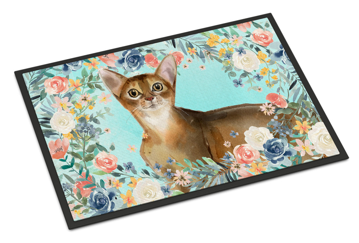 Abyssinian Spring Flowers Doormat Indoor Outdoor 18H X 27W Front Door Mat Rugs for Entryway, Non Slip Washable