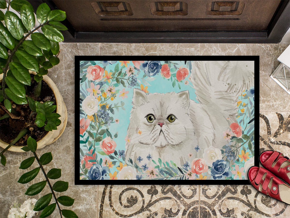 Persian Spring Flowers Doormat Indoor Outdoor 18H X 27W Front Door Mat Rugs for Entryway, Non Slip Washable