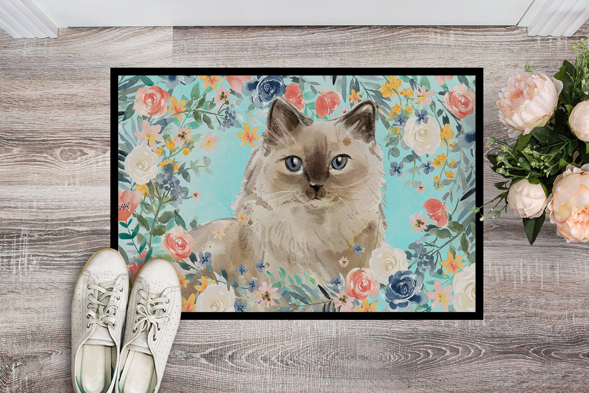 Ragdoll Spring Flowers Doormat Indoor Outdoor 18H X 27W Front Door Mat Rugs for Entryway, Non Slip Washable