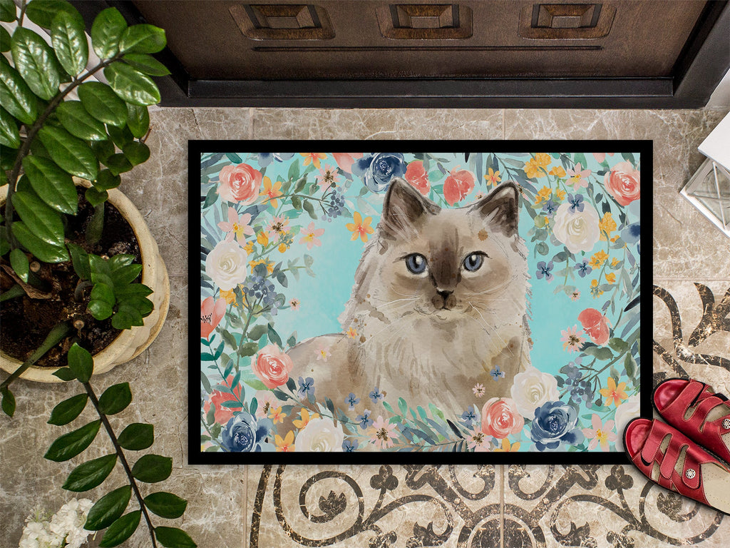 Ragdoll Spring Flowers Doormat Indoor Outdoor 18H X 27W Front Door Mat Rugs for Entryway, Non Slip Washable