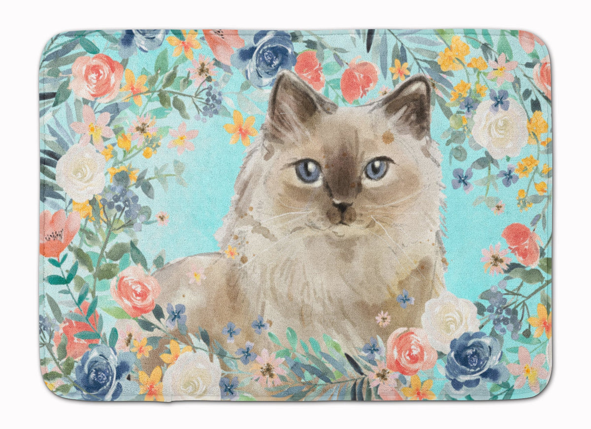 Ragdoll Spring Flowers Memory Foam Kitchen Mat Machine Washable Anti-Fatigue Cushion Comfort Bath or Kitchen Rug