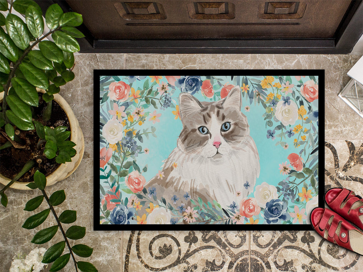 Siberian Spring Flowers Doormat Indoor Outdoor 24H X 36W Front Door Mat Rugs for Entryway, Non Slip Washable Low Pile,
