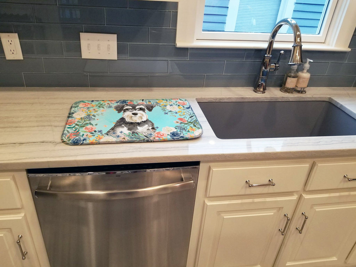 Schnauzer 3417 Dish Drying Mat Absorbent Dish Drying Mat Pad for Kitchen Counter Dish Drainer Mat for Countertop, 14 x 21", Multicolor