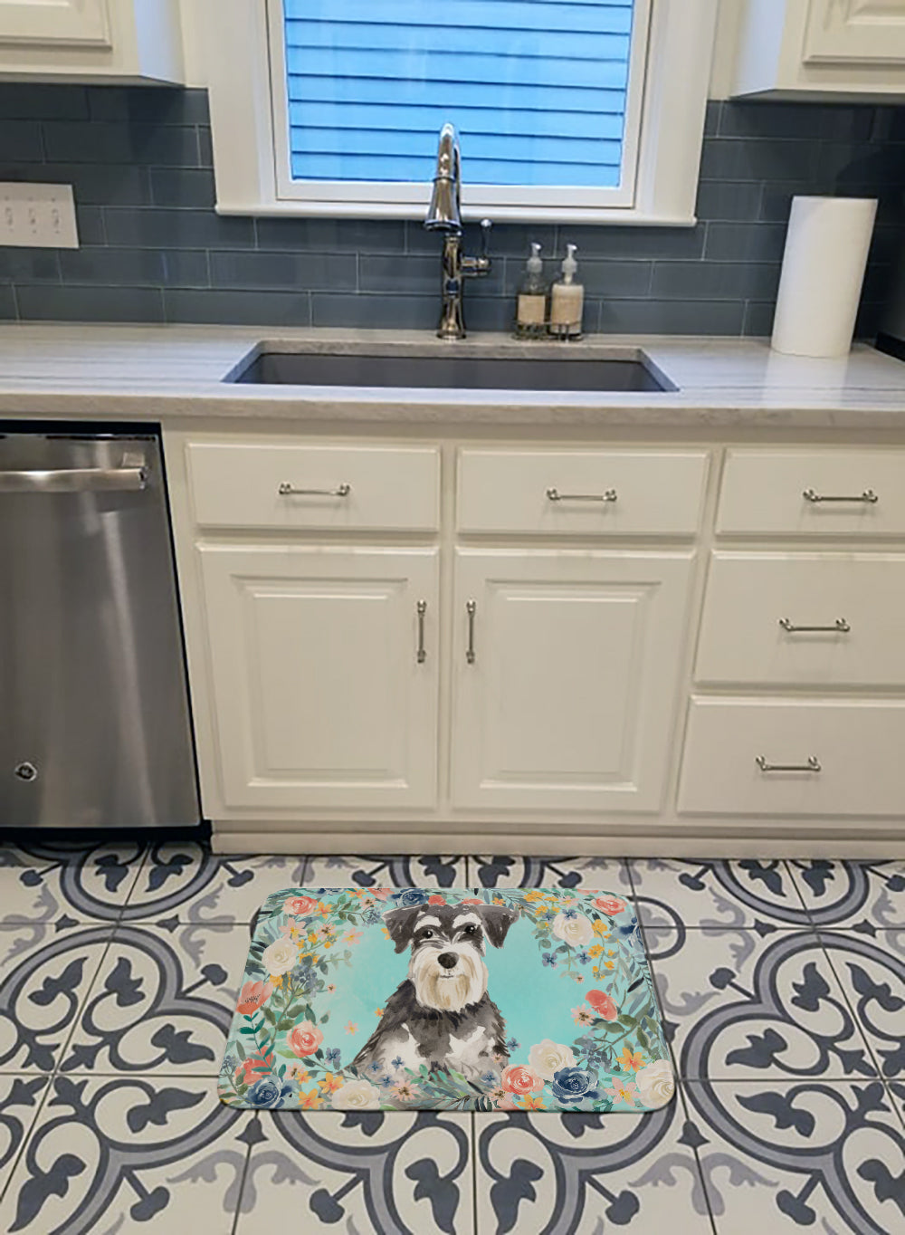Schnauzer 3417 Memory Foam Kitchen Mat Machine Washable Anti-Fatigue Cushion Comfort Bath or Kitchen Rug