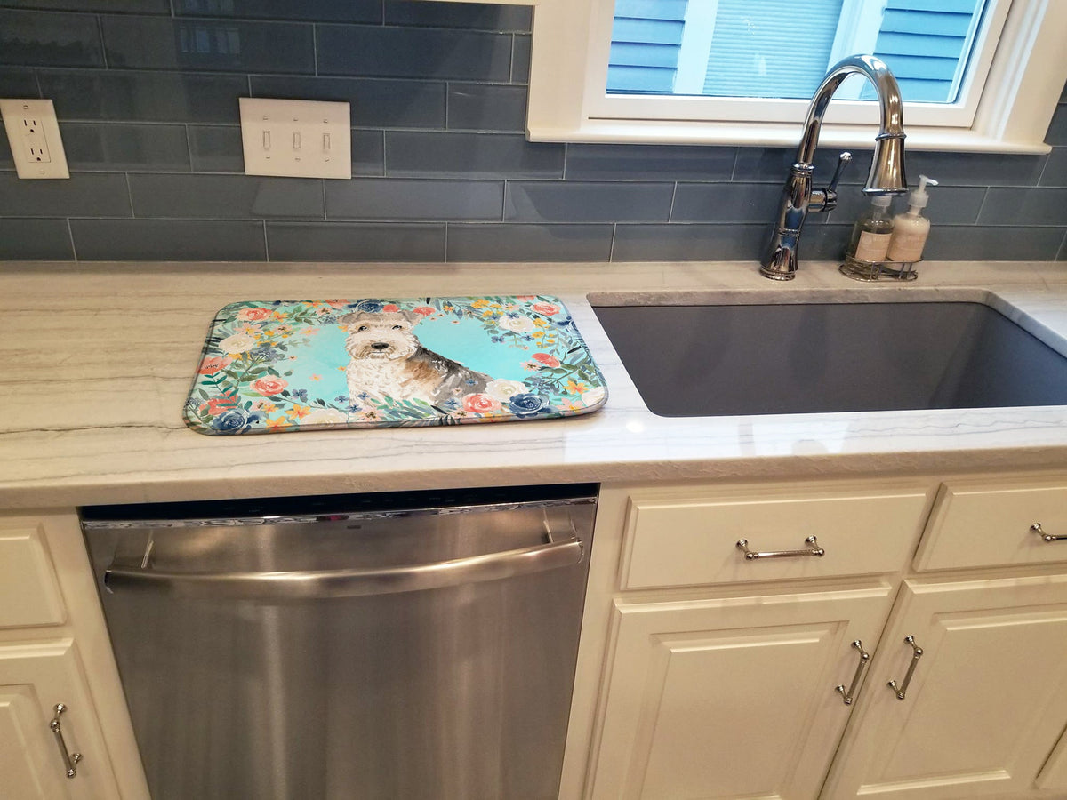 Lakeland Terrier Dish Drying Mat Absorbent Dish Drying Mat Pad for Kitchen Counter Dish Drainer Mat for Countertop, 14 x 21", Multicolor
