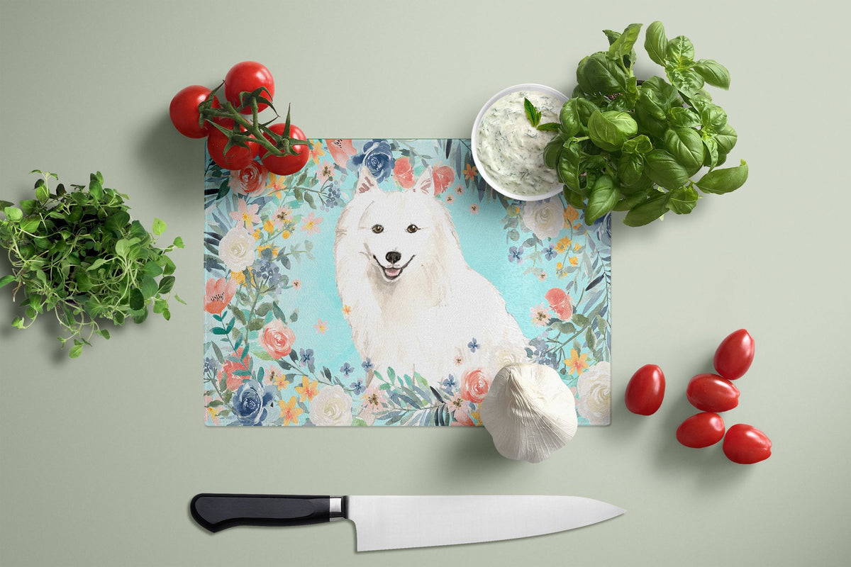 Japanese Spitz Cutting Board Tempered Glass Kitchen Cutting Surface, Heat Resistant Chopping, Non-Slip Feet, Food Prep & Serving