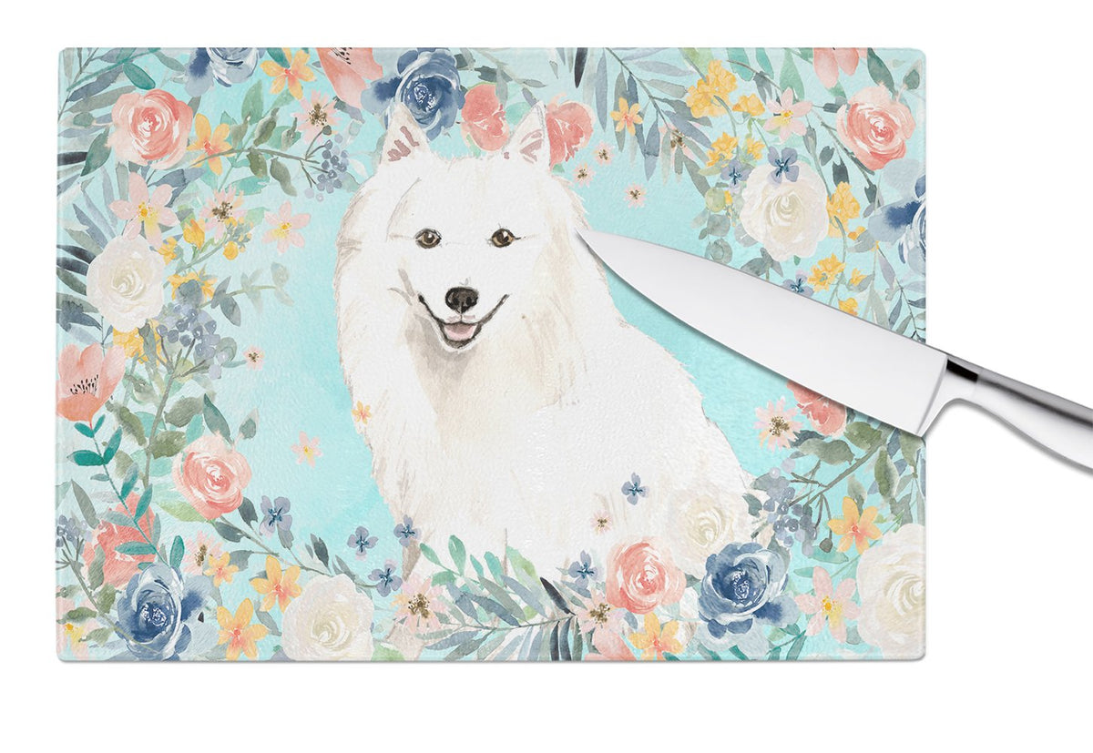 Japanese Spitz Cutting Board Tempered Glass Kitchen Cutting Surface, Heat Resistant Chopping, Non-Slip Feet, Food Prep & Serving