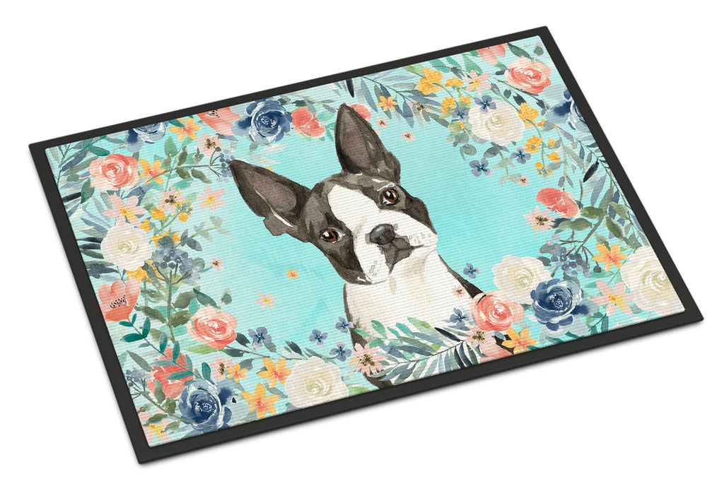 Boston Terrier Doormat Indoor Outdoor 18H X 27W Front Door Mat Rugs for Entryway, Non Slip Washable