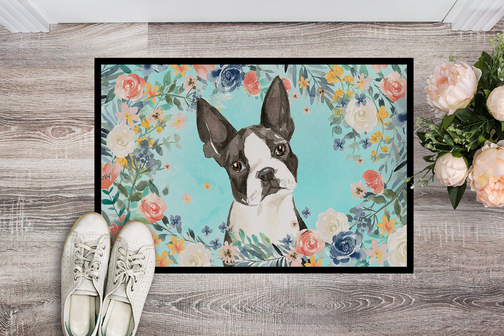 Boston Terrier Doormat Indoor Outdoor 18H X 27W Front Door Mat Rugs for Entryway, Non Slip Washable