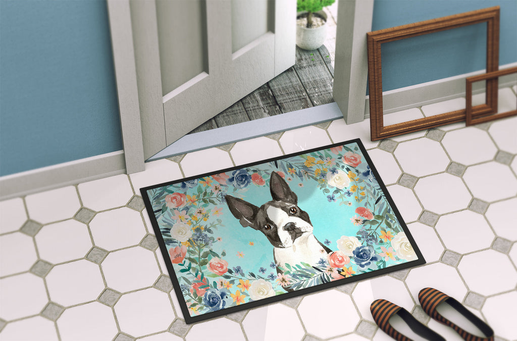 Boston Terrier Doormat Indoor Outdoor 18H X 27W Front Door Mat Rugs for Entryway, Non Slip Washable