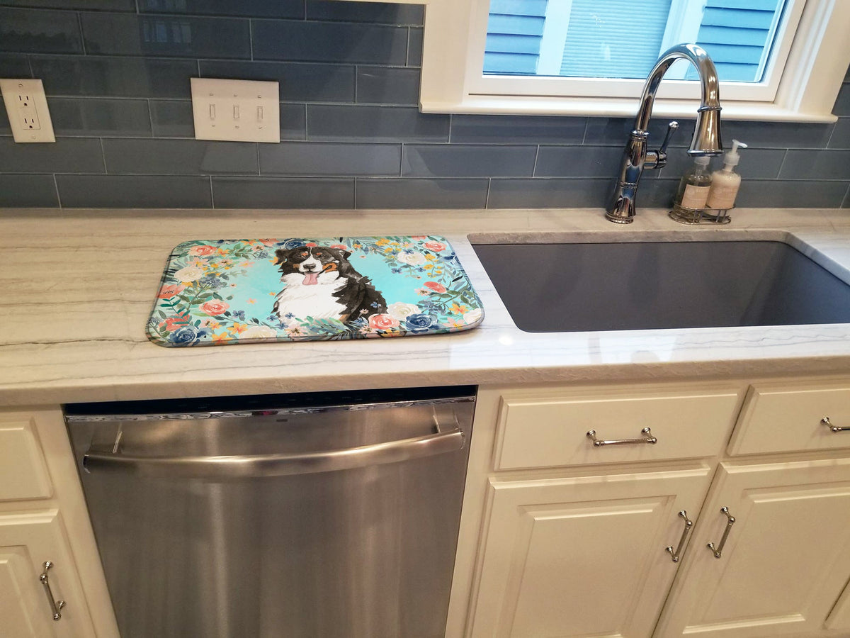 Bernese Mountain Dog Dish Drying Mat Absorbent Dish Drying Mat Pad for Kitchen Counter Dish Drainer Mat for Countertop, 14 x 21", Multicolor