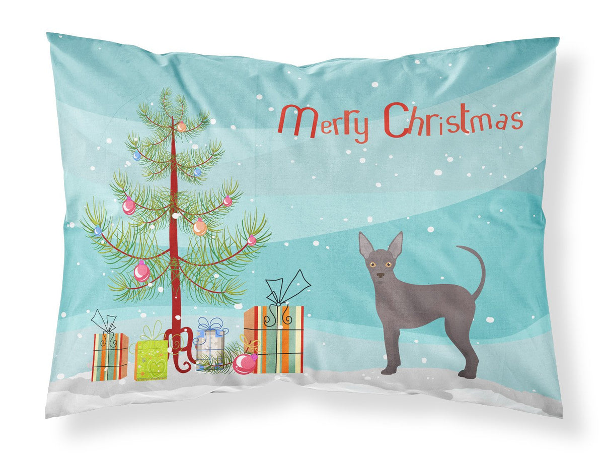 Abyssinian or African Hairless Dog Christmas Tree Standard Pillowcase Lightweight Super Soft Easy Care Decorative Artwork Pillowcase, Standard