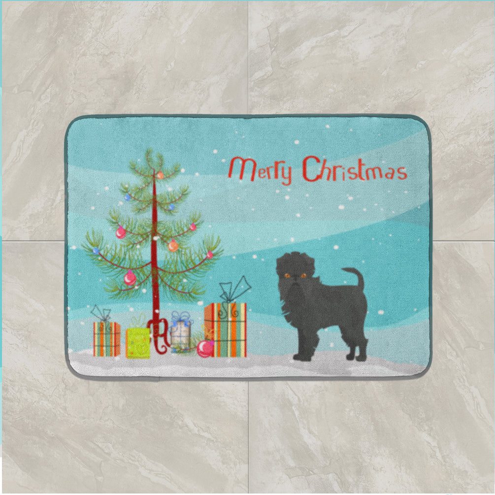 Affenpinscher Christmas Tree Memory Foam Kitchen Mat Machine Washable Anti-Fatigue Cushion Comfort Bath or Kitchen Rug