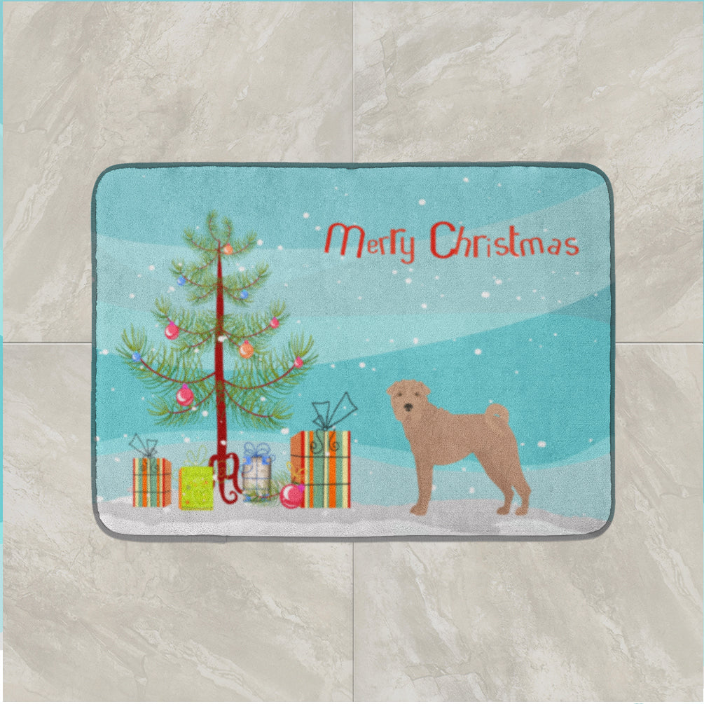 Shar Pei Christmas Tree Memory Foam Kitchen Mat Machine Washable Anti-Fatigue Cushion Comfort Bath or Kitchen Rug