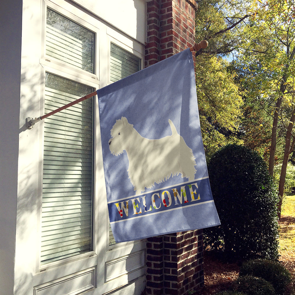 Westie Welcome House Flag 28x40 Porch Sleeve Pole Decorative Outside Yard Banner Artwork Wall Hanging, Polyester