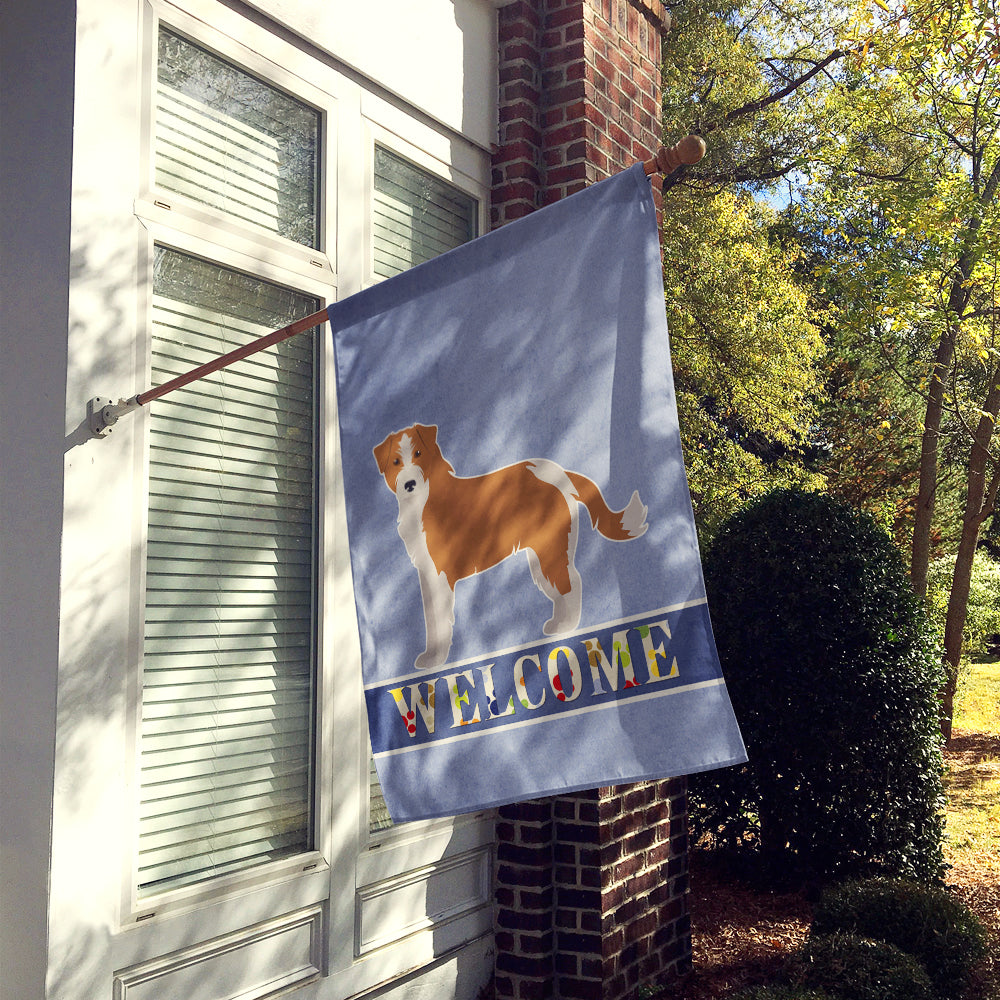 Kromfohrländer Welcome House Flag 28x40 Porch Sleeve Pole Decorative Outside Yard Banner Artwork Wall Hanging, Polyester