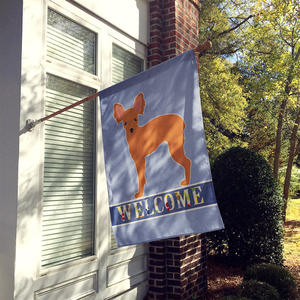 Russkiy Toy or Russian Toy Terrier Welcome House Flag 28x40 Porch Sleeve Pole Decorative Outside Yard Banner Artwork Wall Hanging, Polyester