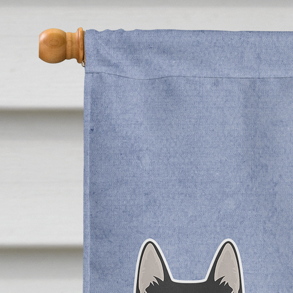 Corgi Husky Mix #2 Welcome House Flag 28x40 Porch Sleeve Pole Decorative Outside Yard Banner Artwork Wall Hanging, Polyester