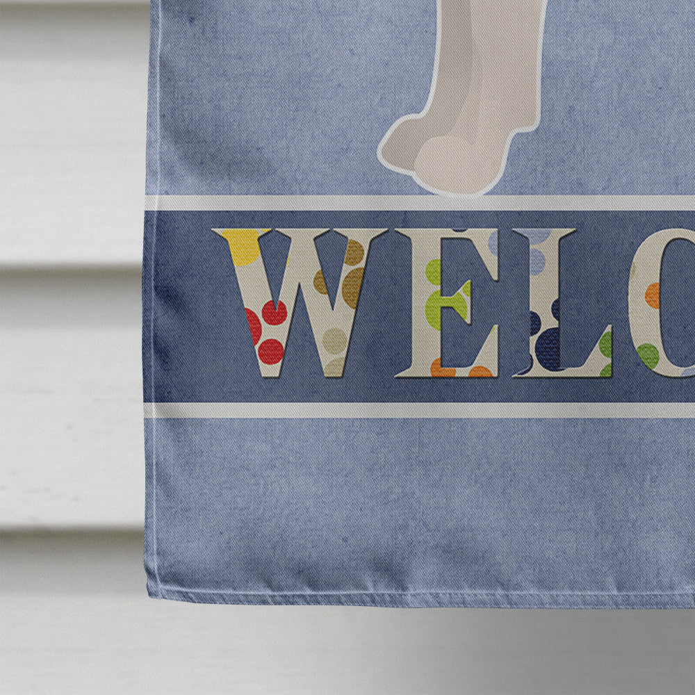 Gerberian Shepsky Welcome House Flag 28x40 Porch Sleeve Pole Decorative Outside Yard Banner Artwork Wall Hanging, Polyester