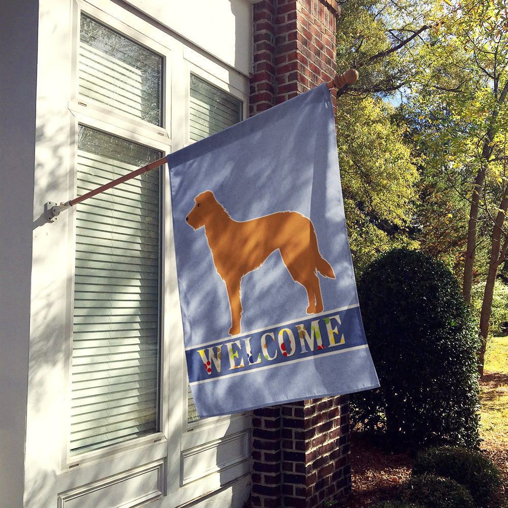 Lurcher #2 Welcome House Flag 28x40 Porch Sleeve Pole Decorative Outside Yard Banner Artwork Wall Hanging, Polyester