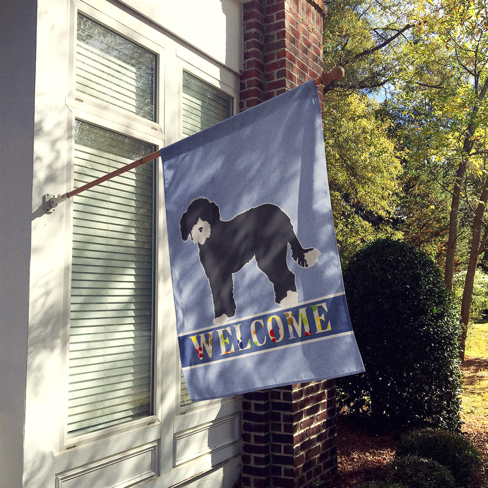 Whoodle #2 Welcome House Flag 28x40 Porch Sleeve Pole Decorative Outside Yard Banner Artwork Wall Hanging, Polyester