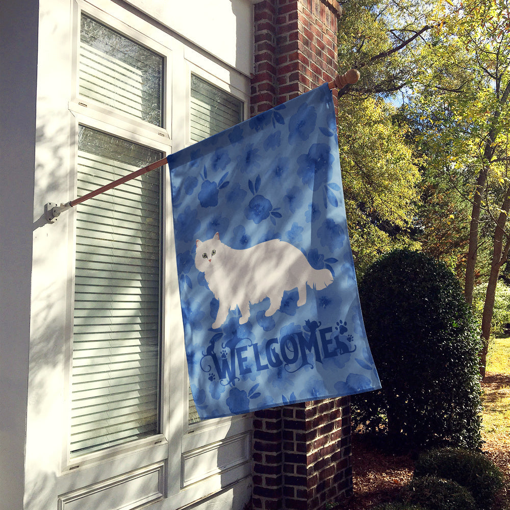 Chinchilla Persian Longhair Cat Welcome House Flag 28x40 Porch Sleeve Pole Decorative Outside Yard Banner Artwork Wall Hanging, Polyester