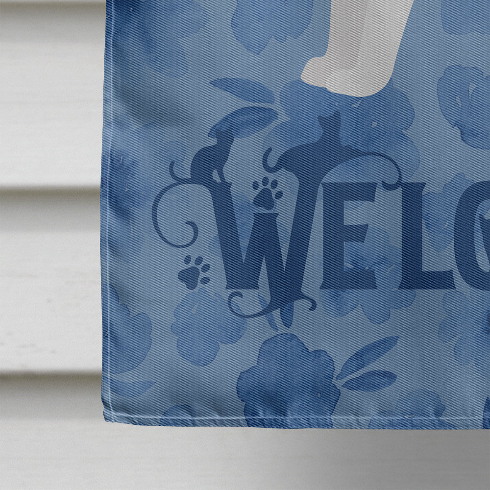 Japanese Bobtail Cat Welcome House Flag 28x40 Porch Sleeve Pole Decorative Outside Yard Banner Artwork Wall Hanging, Polyester