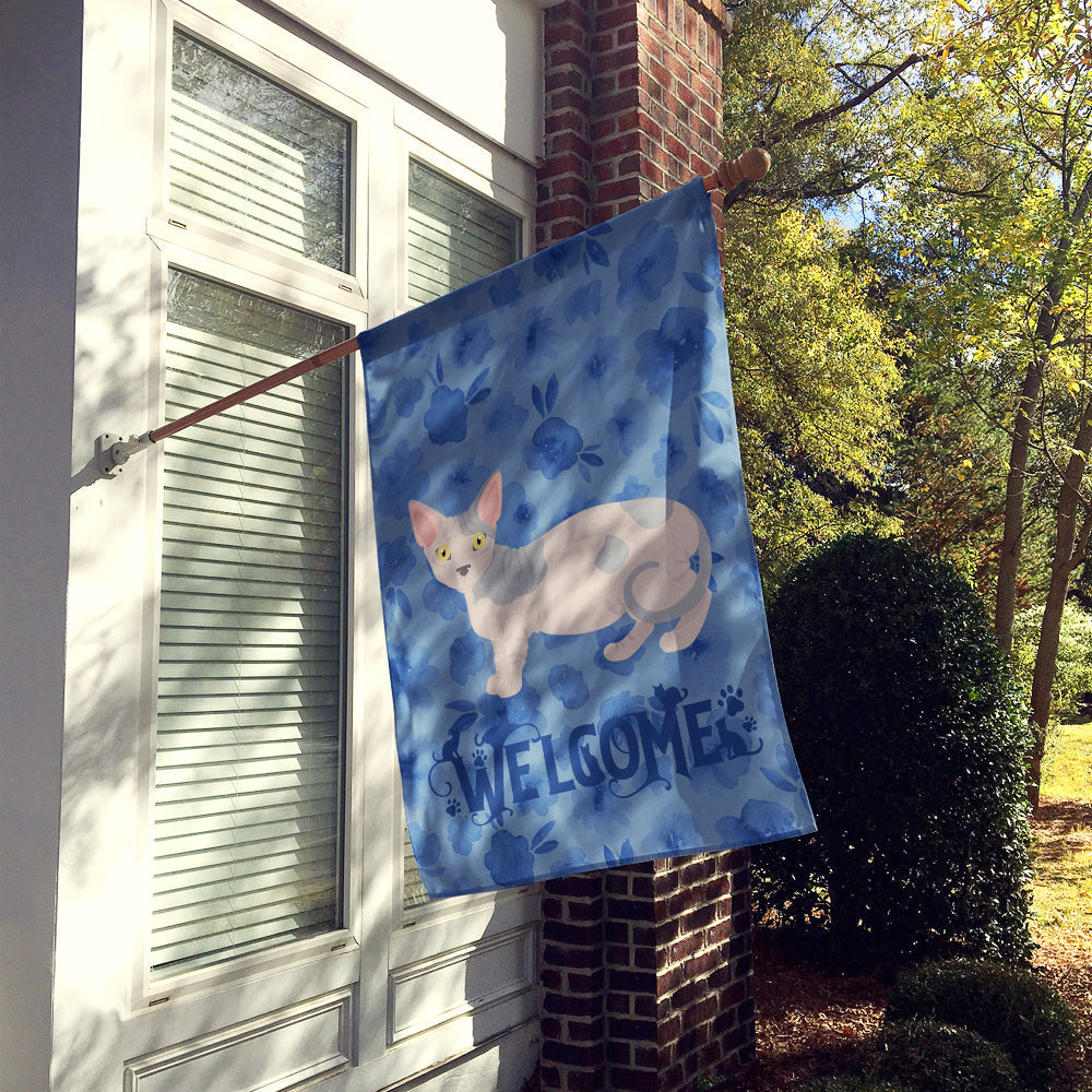 Minskin Cat Welcome House Flag 28x40 Porch Sleeve Pole Decorative Outside Yard Banner Artwork Wall Hanging, Polyester