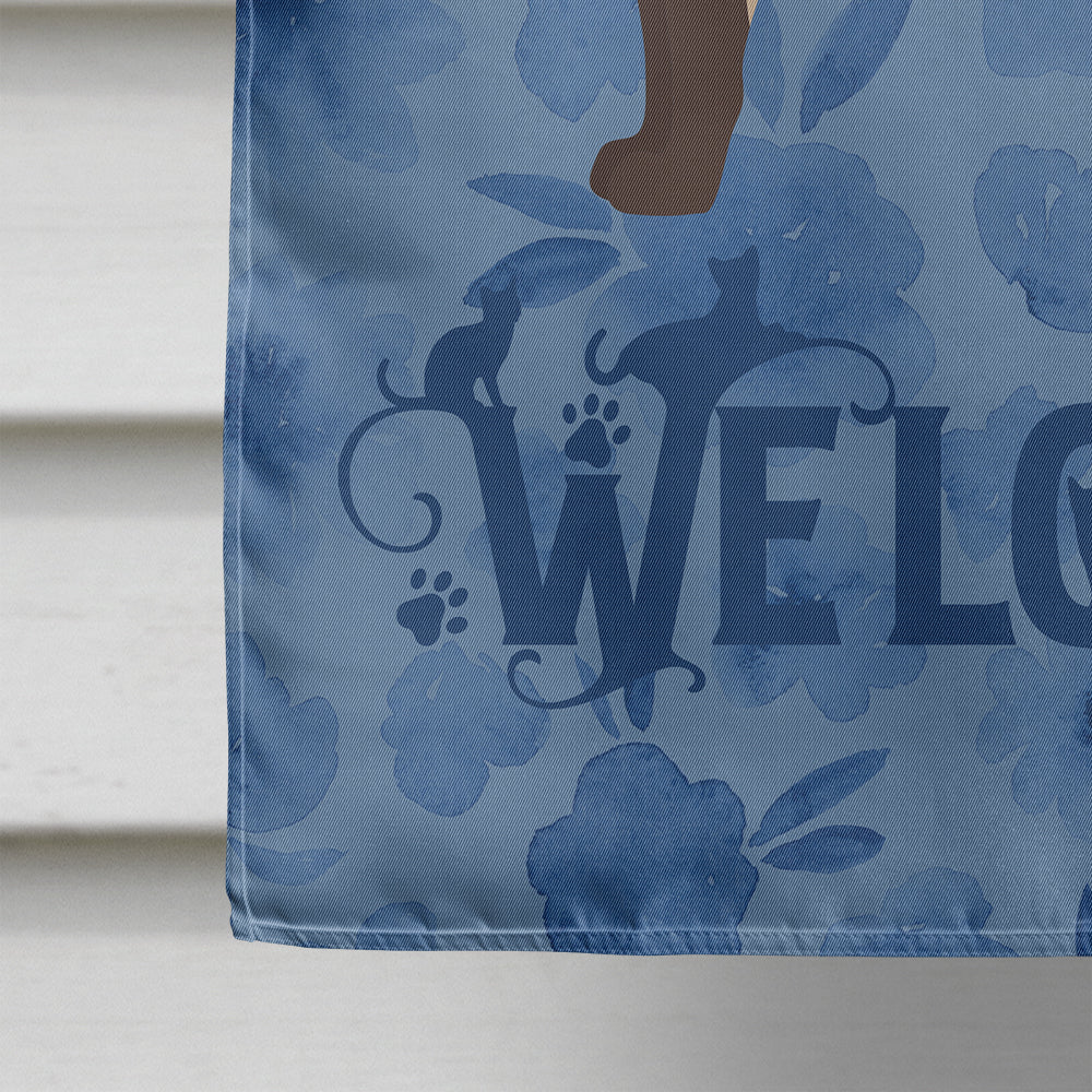 Tonkinese Cat Welcome House Flag 28x40 Porch Sleeve Pole Decorative Outside Yard Banner Artwork Wall Hanging, Polyester