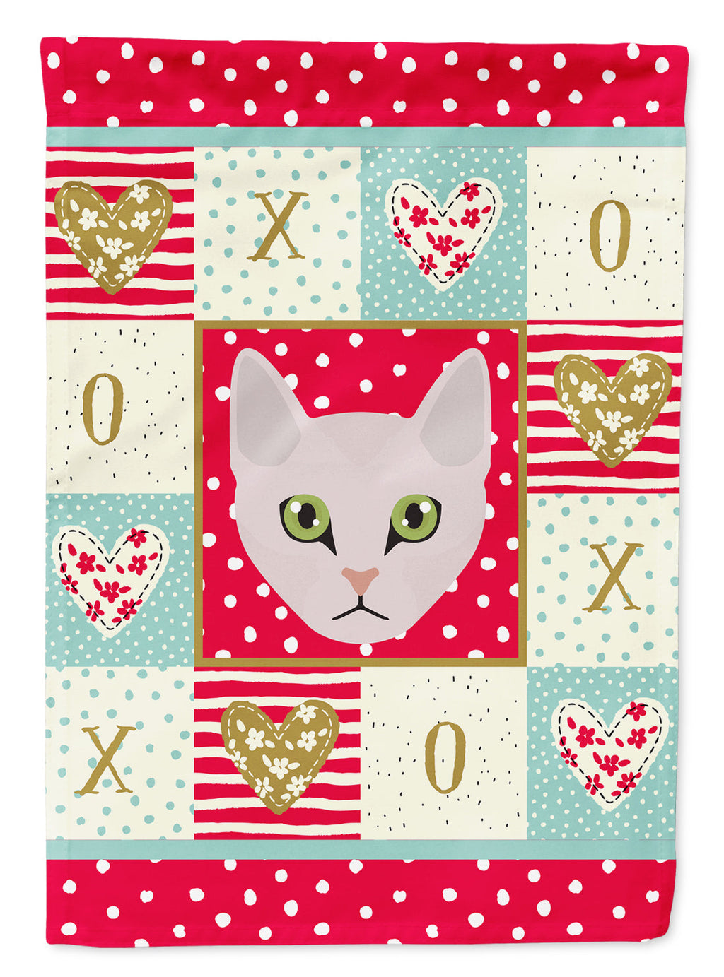 Burmilla Cat Love House Flag 28x40 Porch Sleeve Pole Decorative Outside Yard Banner Artwork Wall Hanging, Polyester