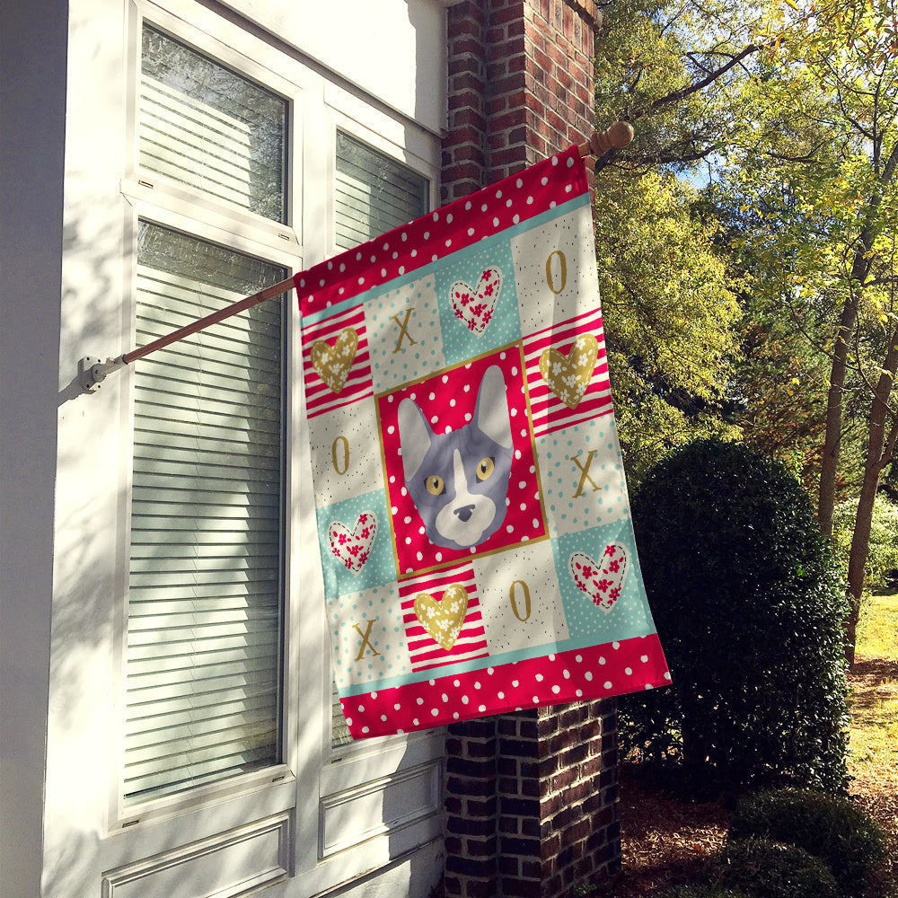 Don Sphynx Cat Love House Flag 28x40 Porch Sleeve Pole Decorative Outside Yard Banner Artwork Wall Hanging, Polyester