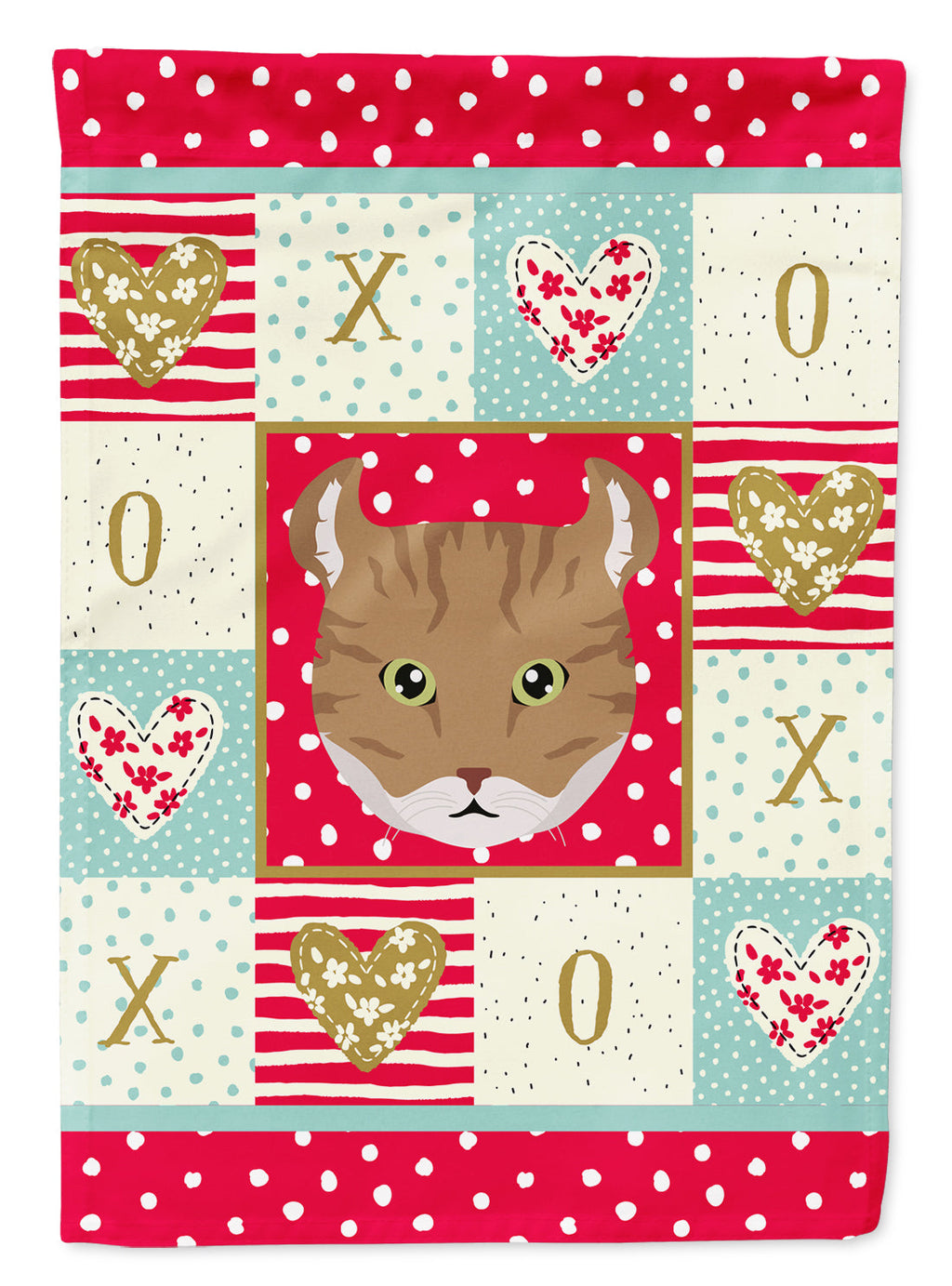 Highlander Lynx Cat Love House Flag 28x40 Porch Sleeve Pole Decorative Outside Yard Banner Artwork Wall Hanging, Polyester