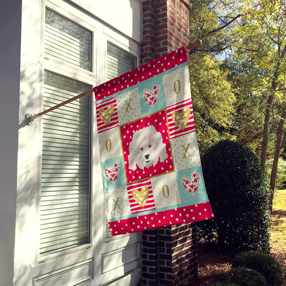 Bolognese Love House Flag 28x40 Porch Sleeve Pole Decorative Outside Yard Banner Artwork Wall Hanging, Polyester