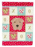 Shar Pei Love House Flag 28x40 Porch Sleeve Pole Decorative Outside Yard Banner Artwork Wall Hanging, Polyester