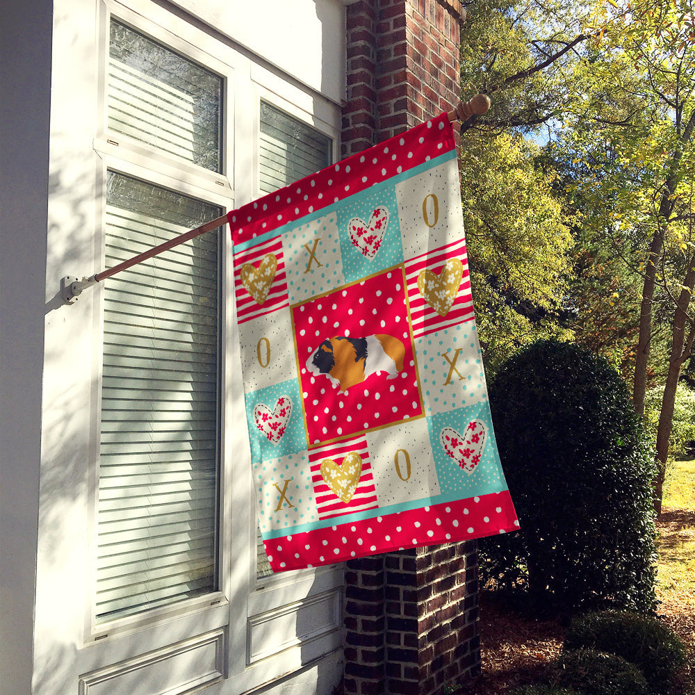 Rex Guinea Pig Love House Flag 28x40 Porch Sleeve Pole Decorative Outside Yard Banner Artwork Wall Hanging, Polyester