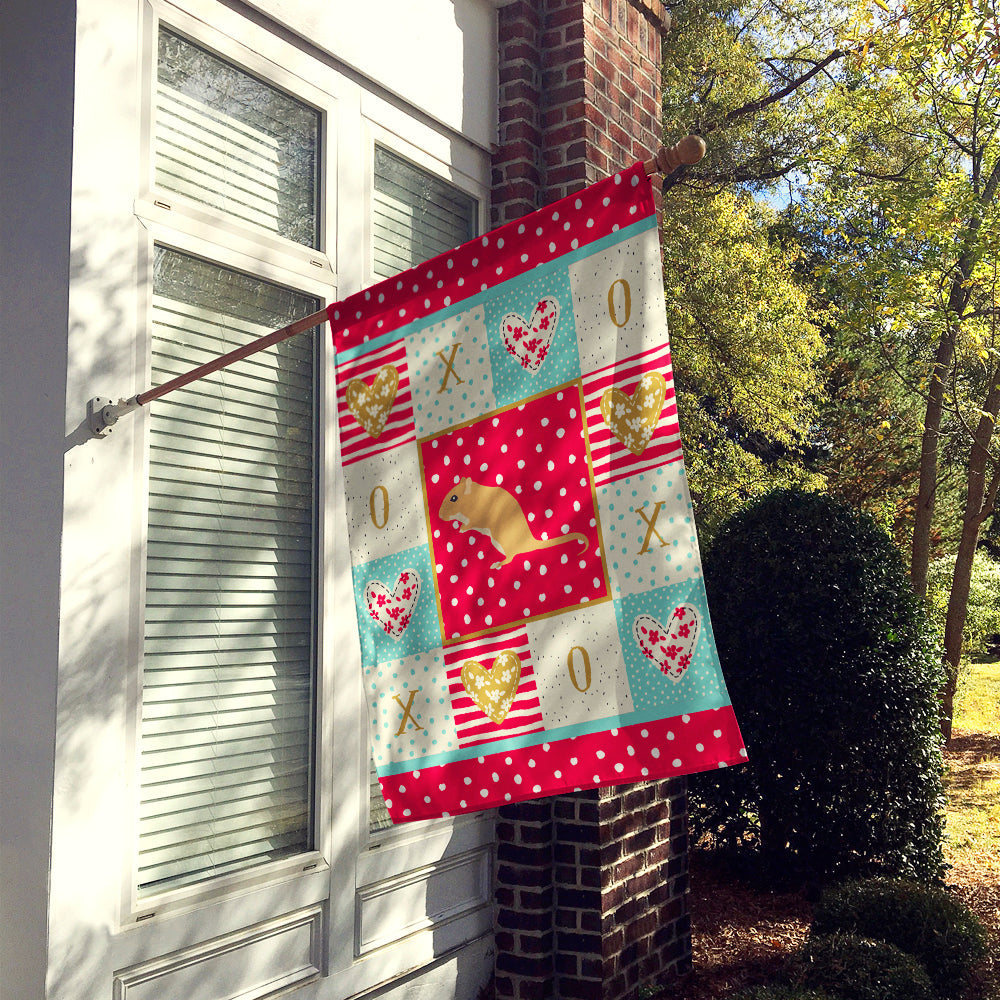 Gerbil Mouse Love House Flag 28x40 Porch Sleeve Pole Decorative Outside Yard Banner Artwork Wall Hanging, Polyester