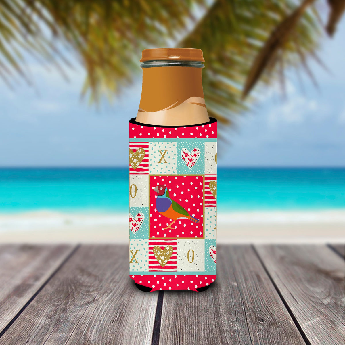 Amadina Love Slim Can Hugger , Insulated Foam Hugger for 12 oz Slim Cans, Beer Bottles & Water Bottles, Printed in USA