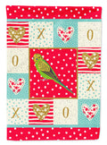 Budgerigar Love House Flag 28x40 Porch Sleeve Pole Decorative Outside Yard Banner Artwork Wall Hanging, Polyester