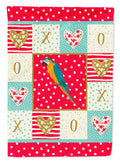 Macaw Love House Flag 28x40 Porch Sleeve Pole Decorative Outside Yard Banner Artwork Wall Hanging, Polyester