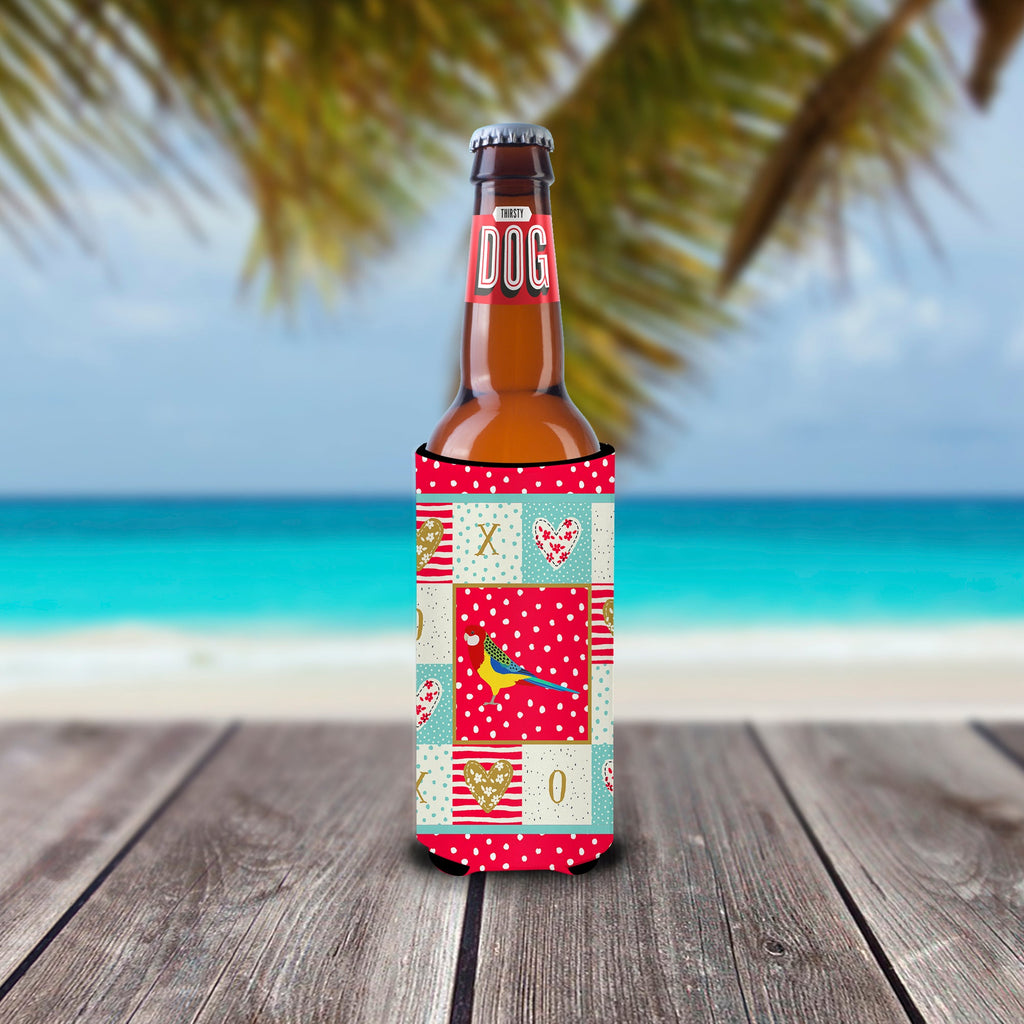 Rosella Love Slim Can Hugger , Insulated Foam Hugger for 12 oz Slim Cans, Beer Bottles & Water Bottles, Printed in USA