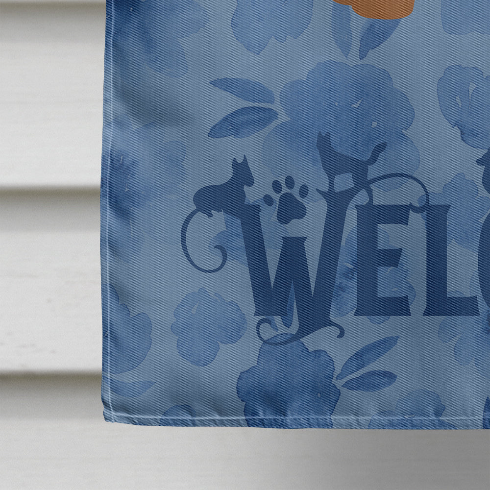 Australian Silky Terrier Welcome House Flag 28x40 Porch Sleeve Pole Decorative Outside Yard Banner Artwork Wall Hanging, Polyester