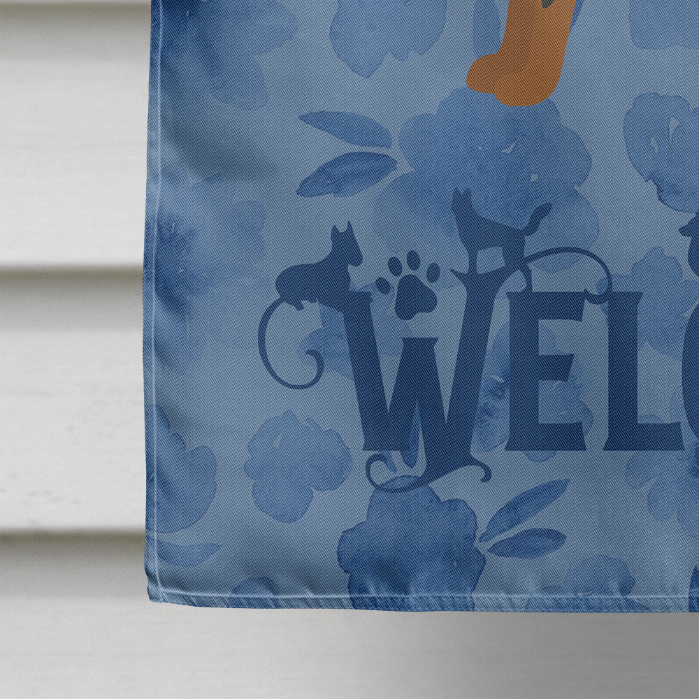 Miniature Pinscher Welcome House Flag 28x40 Porch Sleeve Pole Decorative Outside Yard Banner Artwork Wall Hanging, Polyester