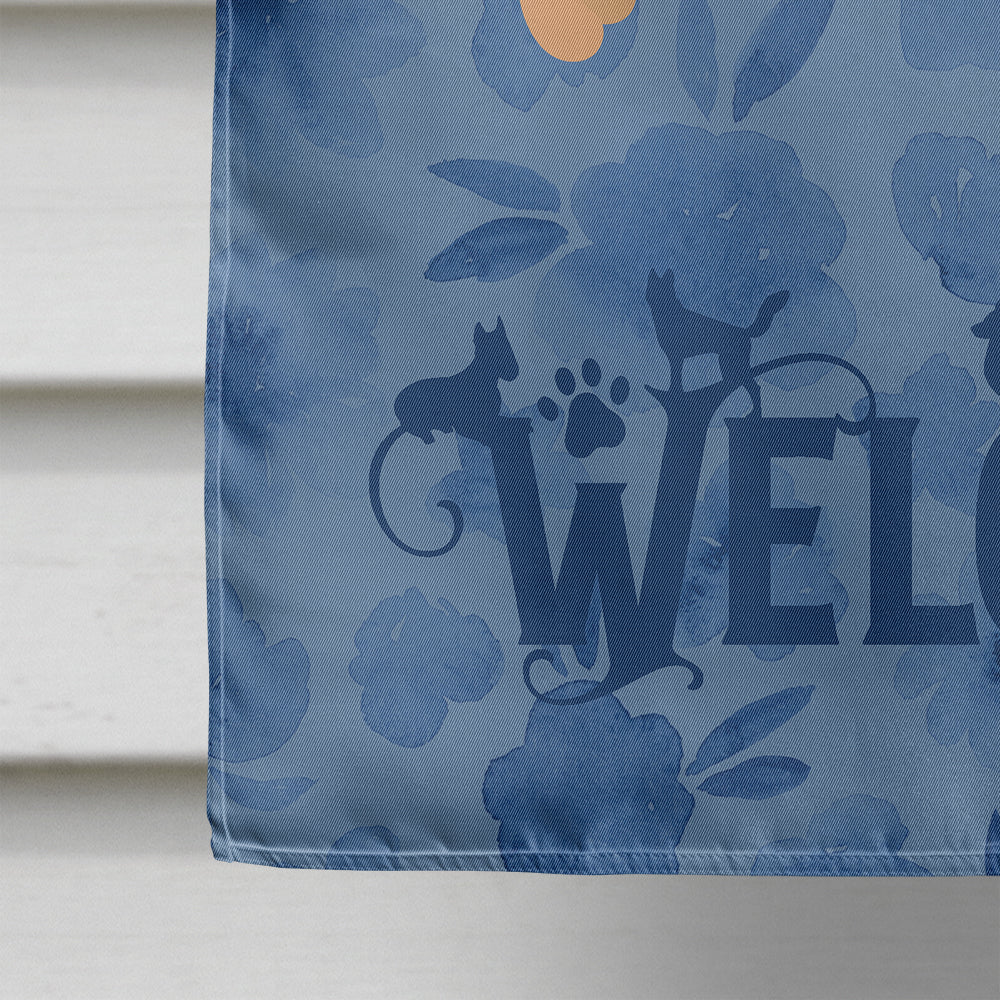Chow Chow Welcome House Flag 28x40 Porch Sleeve Pole Decorative Outside Yard Banner Artwork Wall Hanging, Polyester