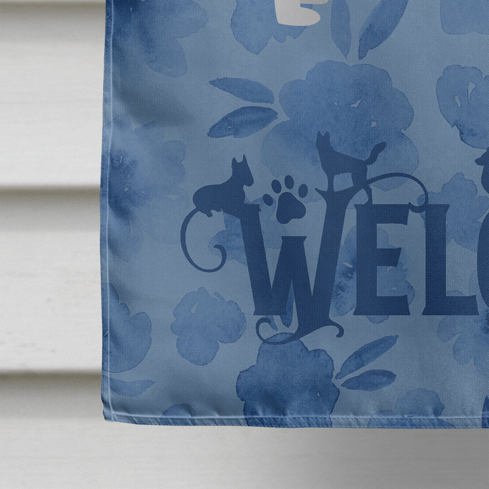 Siberian Husky Welcome House Flag 28x40 Porch Sleeve Pole Decorative Outside Yard Banner Artwork Wall Hanging, Polyester