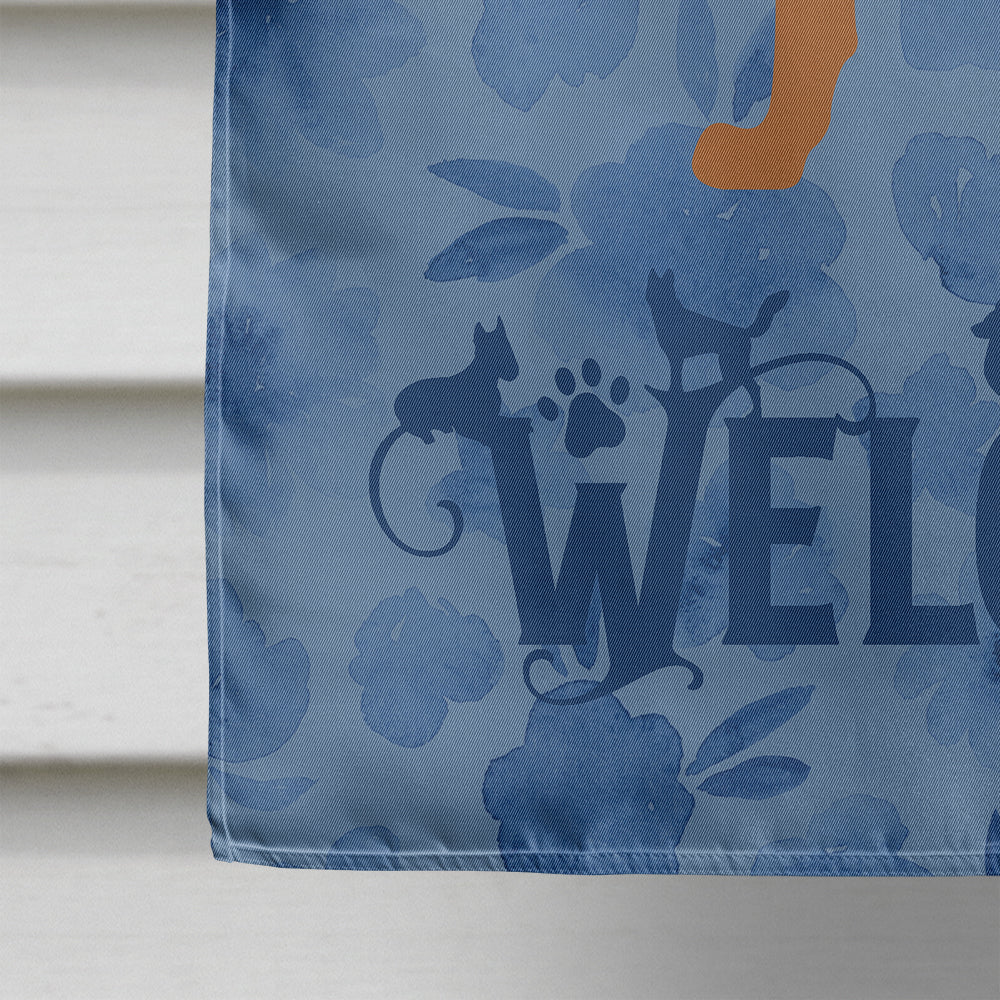 Spanish Hound Welcome House Flag 28x40 Porch Sleeve Pole Decorative Outside Yard Banner Artwork Wall Hanging, Polyester